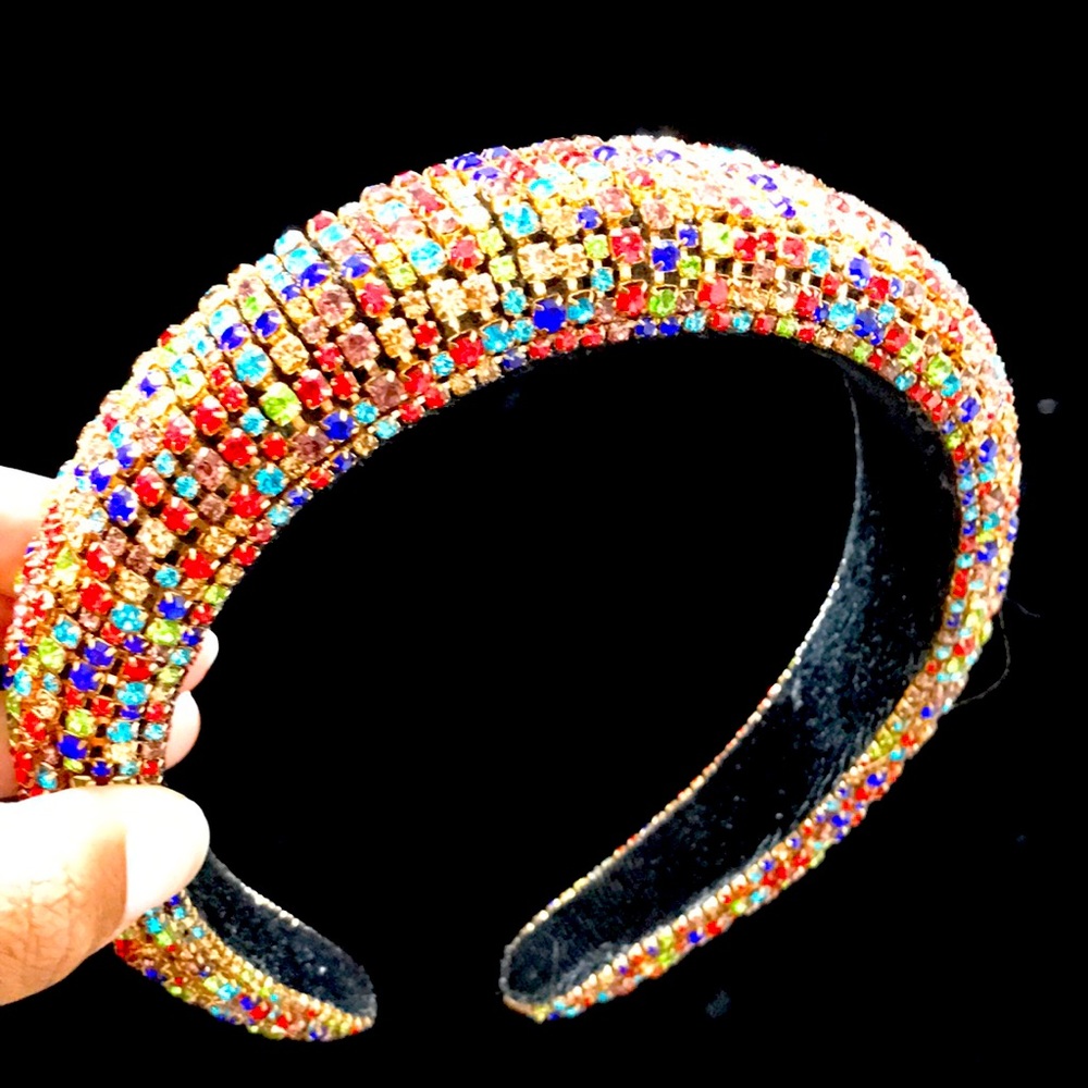 Multi colored blinged headband